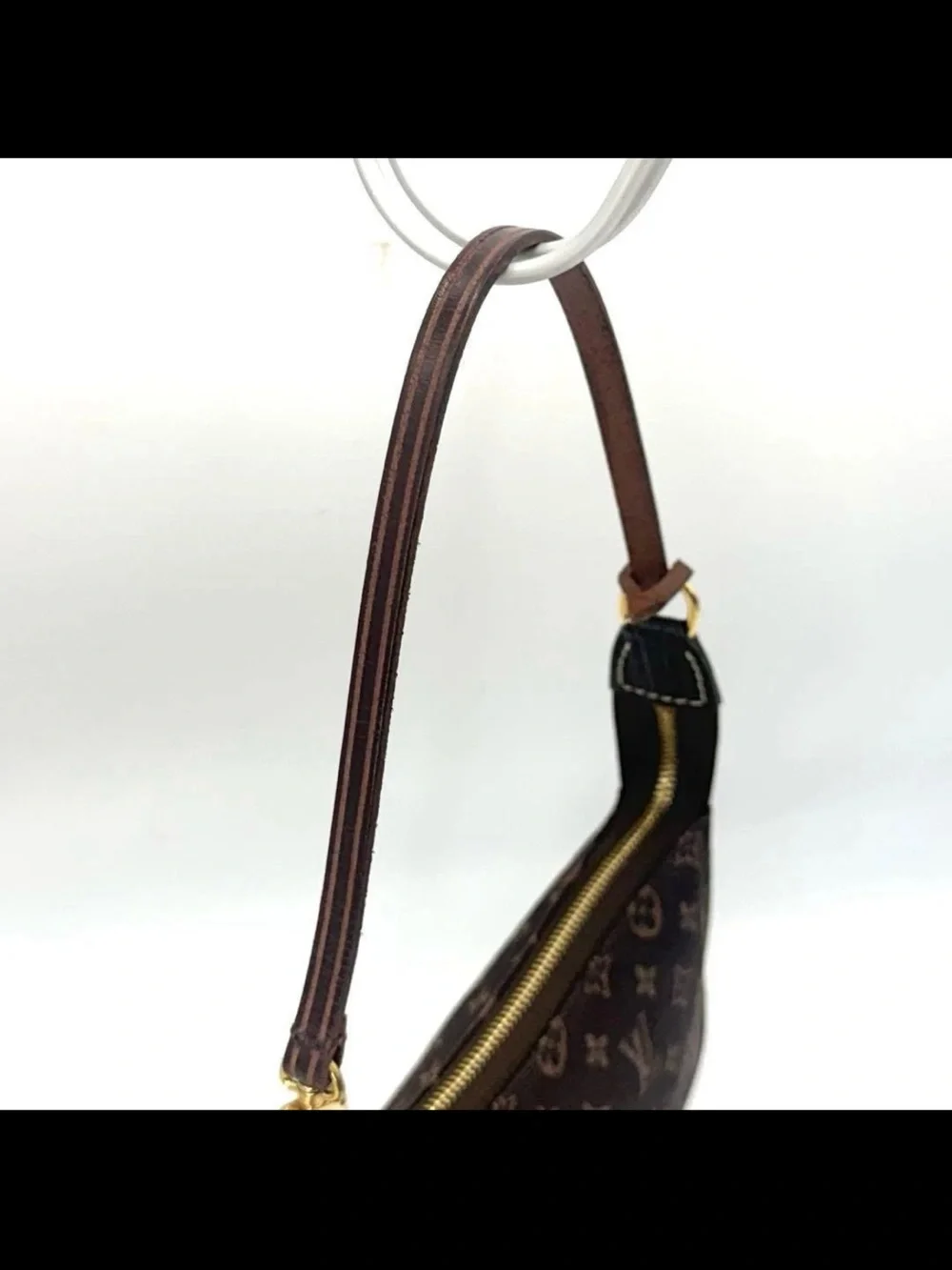 Louis Vuitton Monogram Canvas Mini Pochette in Brown with Gold Hardware